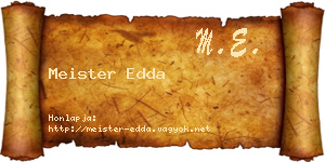 Meister Edda névjegykártya